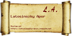 Latosinszky Apor névjegykártya